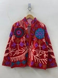 Hand-Embroidered Velvet Suzani Jacket – Vintage-Inspired Artisan Coat - Gift For Her Bohozani