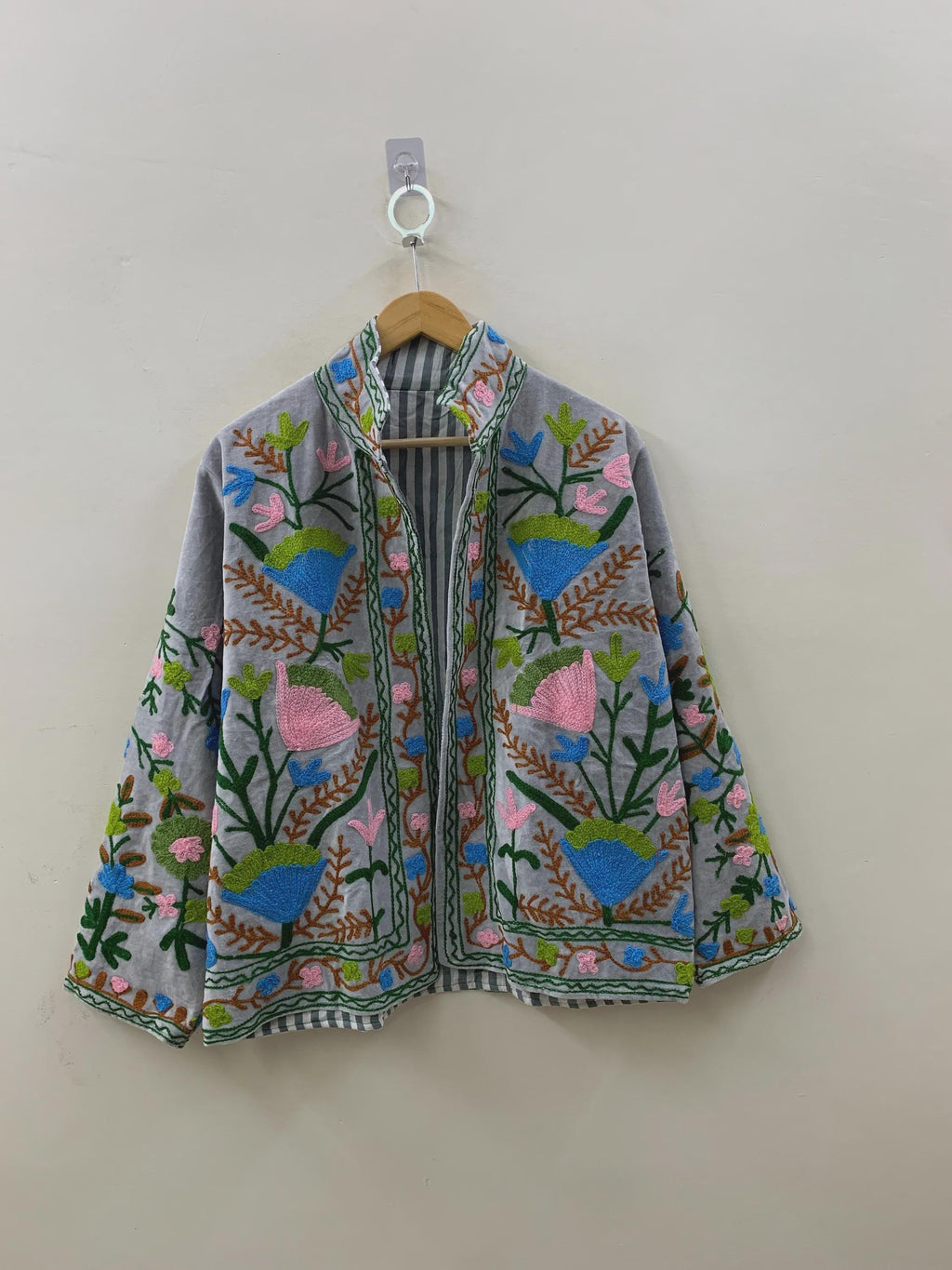 Heritage Velvet Suzani Jacket | Handmade Embroidered Coat – Artisan Embroidered Outerwear Bohozani