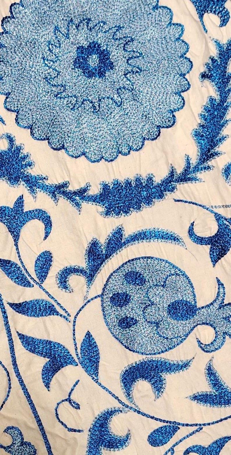 Hand Embroidered Suzani Kaftan – Organic Cotton Boho Kimono Coat Bohozani