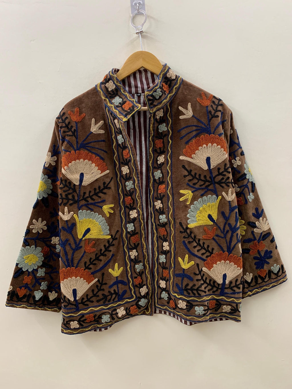 Suzani Embroidered Velvet Jacket | Short Bohemian Festival Coat | Ethnic Kimono Outerwear Bohozani
