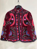 Handmade Suzani Velvet Jacket | Vintage Embroidered Boho Outerwear Bohozani