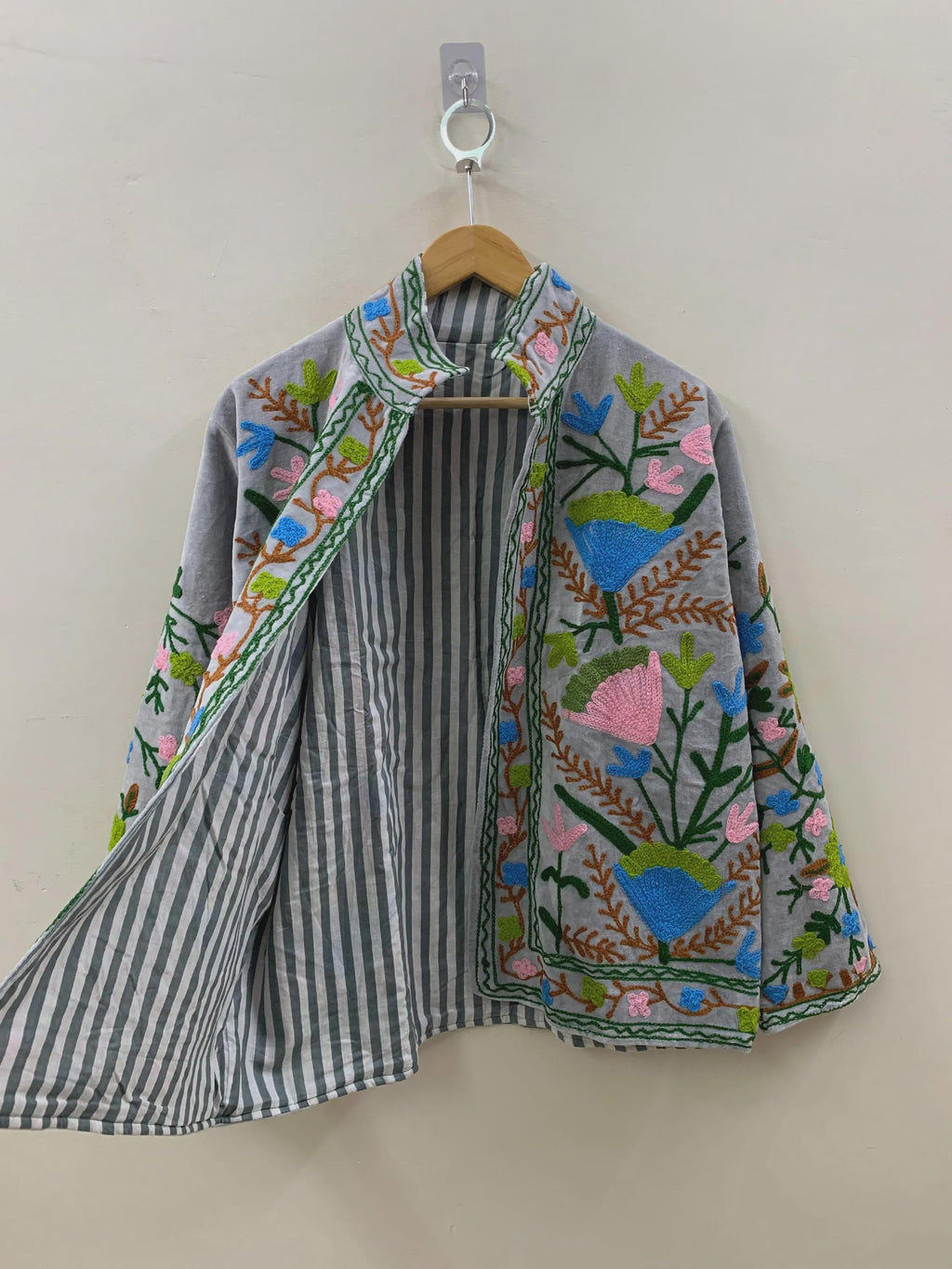 Heritage Velvet Suzani Jacket | Handmade Embroidered Coat – Artisan Embroidered Outerwear Bohozani