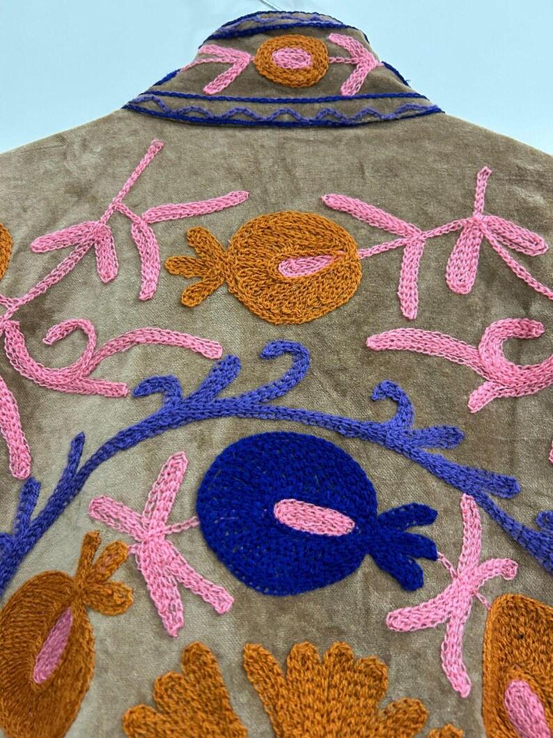 Floral Suzani Jacket – Handmade Embroidered Coat, Boho Vintage Style Outerwear, Festival Chic Bohozani