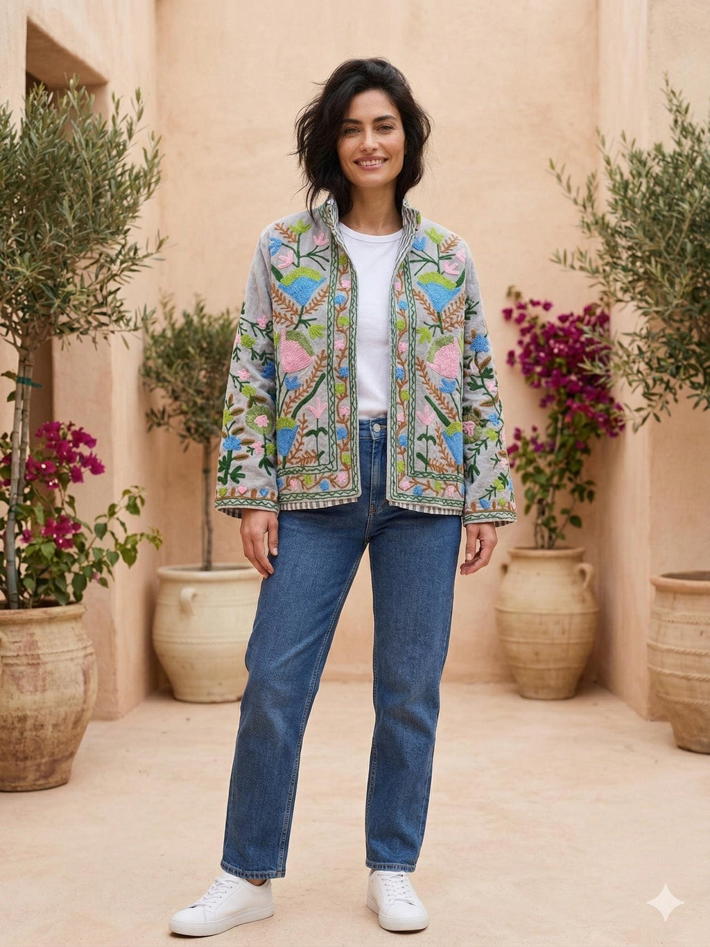 Heritage Velvet Suzani Jacket | Handmade Embroidered Coat – Artisan Embroidered Outerwear Bohozani