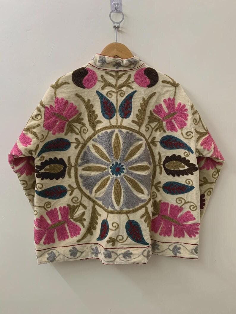 NEW COLLECTION Hand-Embroidered Velvet Suzani Jacket – Boho Ethnic Kimono Outerwear Mother's Day Gift Bohozani