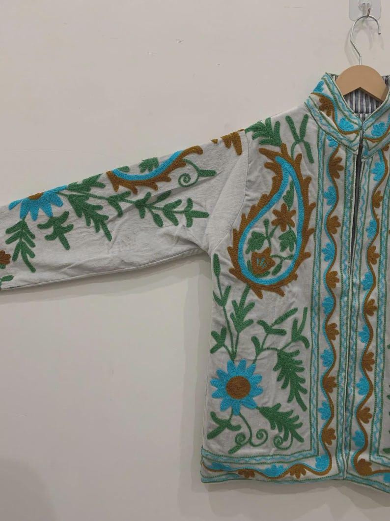 Handmade Velvet Suzani Embroidered Jacket Bohozani