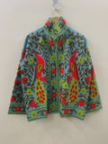Handmade Suzani Velvet Coat | Embroidered Peacock Floral Boho Jacket Bohozani