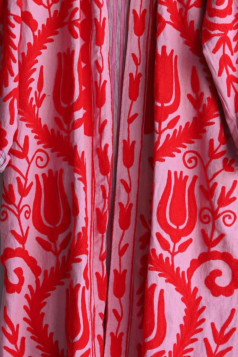 Suzani Kimono Jacket, Cotton & Silk Bohozani