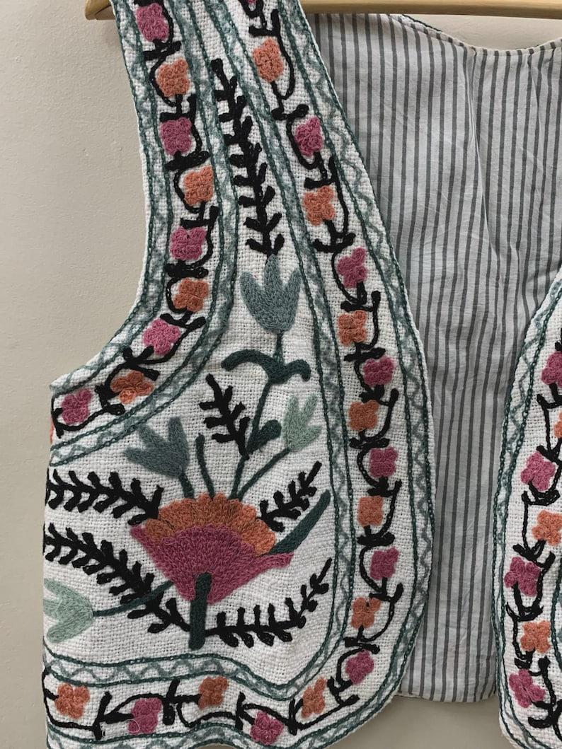 Embroidered Suzani Velvet Boho Vest | Floral Indian Waistcoat, Cotton Lined Jacket Bohozani