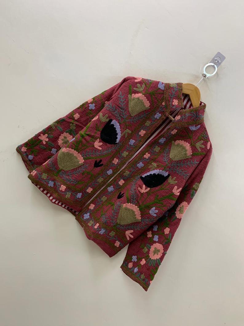 Hand-Embroidered Suzani Velvet Jacket | Bohemian Festival Coat Bohozani