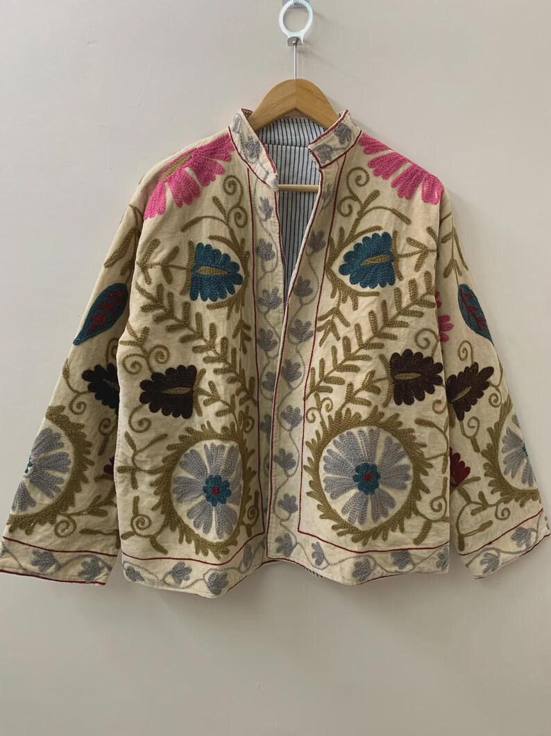 NEW COLLECTION Hand-Embroidered Velvet Suzani Jacket – Boho Ethnic Kimono Outerwear Mother's Day Gift Bohozani
