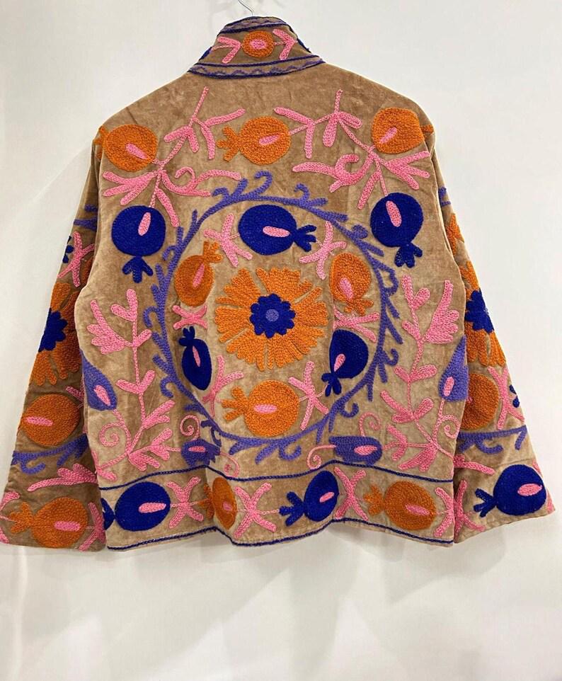 Floral Suzani Jacket – Handmade Embroidered Coat, Boho Vintage Style Outerwear, Festival Chic Bohozani