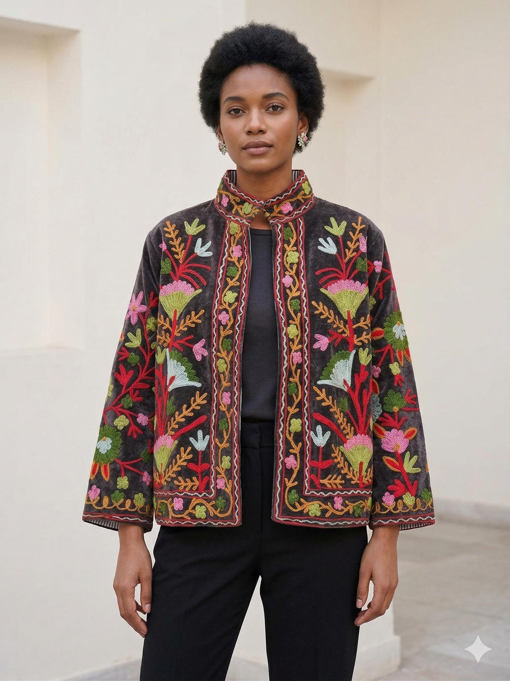 NEW COLLECTION Hand-Embroidered Velvet Suzani Jacket – Boho Ethnic Kimono Outerwear Gifr For Mom Bohozani