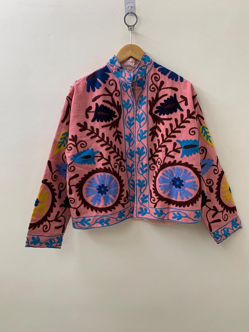 Hand-Embroidered Velvet Suzani Jacket – Boho Ethnic Kimono Outerwear Bohozani