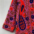 Handmade Velvet Suzani Jacket | Embroidered Peacock Floral Outerwear Bohozani