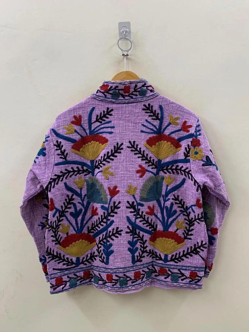 TNT Fabric Suzani Embroidered Cotton Jacket | Boho Chic Coat | Gift For Her Bohozani