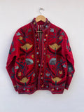 Floral Hand Embroidered Velvet Suzani Coat | Duster Boho Jacket | Gift For Her Bohozani