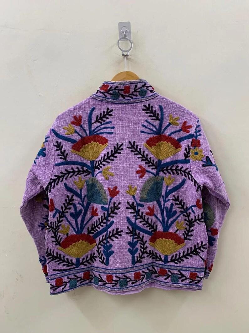 TNT Fabric Suzani Embroidered Cotton Jacket | Boho Chic Coat | Gift For Her Bohozani