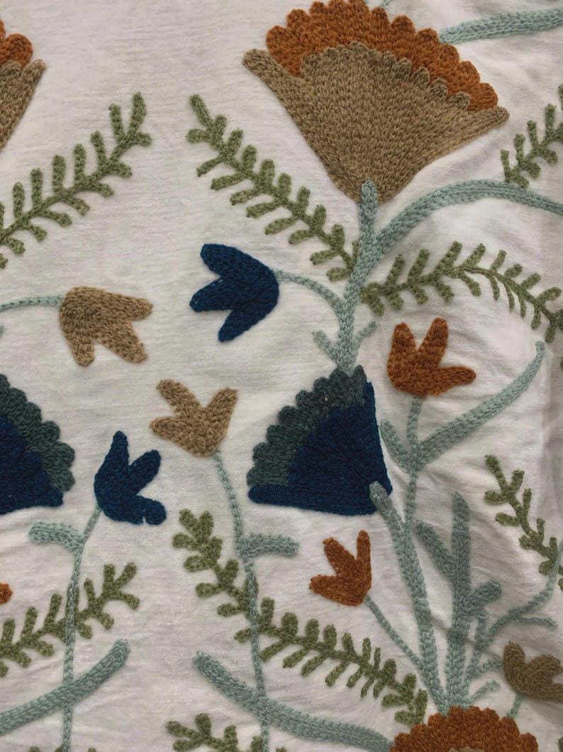 Handmade White Velvet Suzani Embroidered Jacket Bohozani