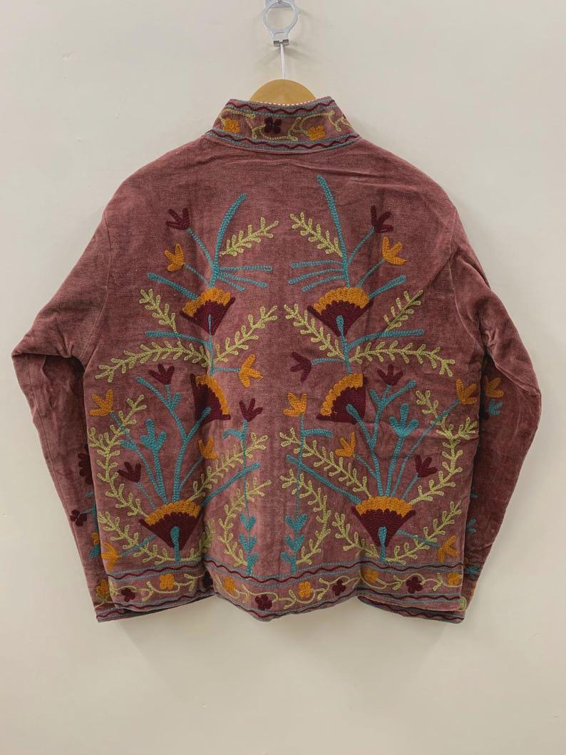 Unique Handmade Velvet Suzani Embroidered Jacket Bohozani