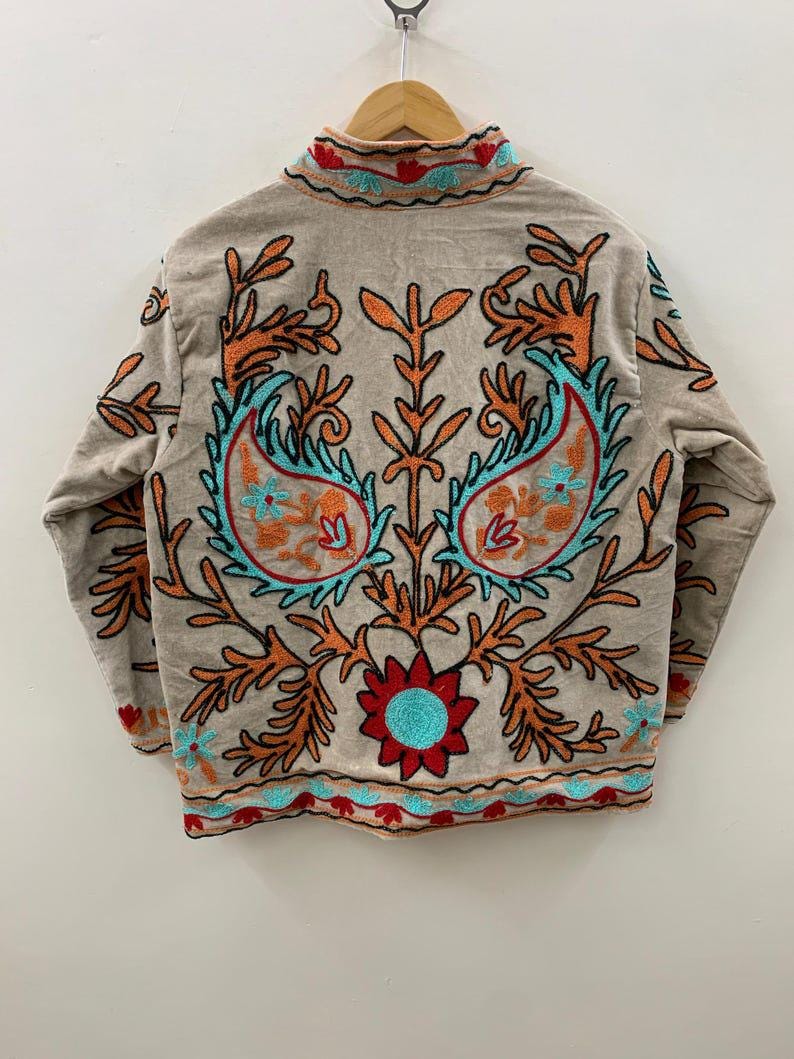 Handmade Velvet Suzani Embroidered Jacket Bohozani