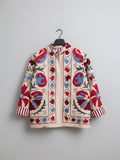 Velvet Suzani Embroidered Jacket | Bohemian Chic Coat | Warm Outerwear | Gift For Her Bohozani