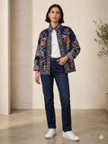 Antique Blue Color Velvet Suzani Jacket – Hand-Embroidered Boho Ethnic Kimono Outerwear Bohozani