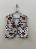 Embroidered Suzani Velvet Vest | Boho Floral Waistcoat, Handmade Ethnic Jacket Bohozani