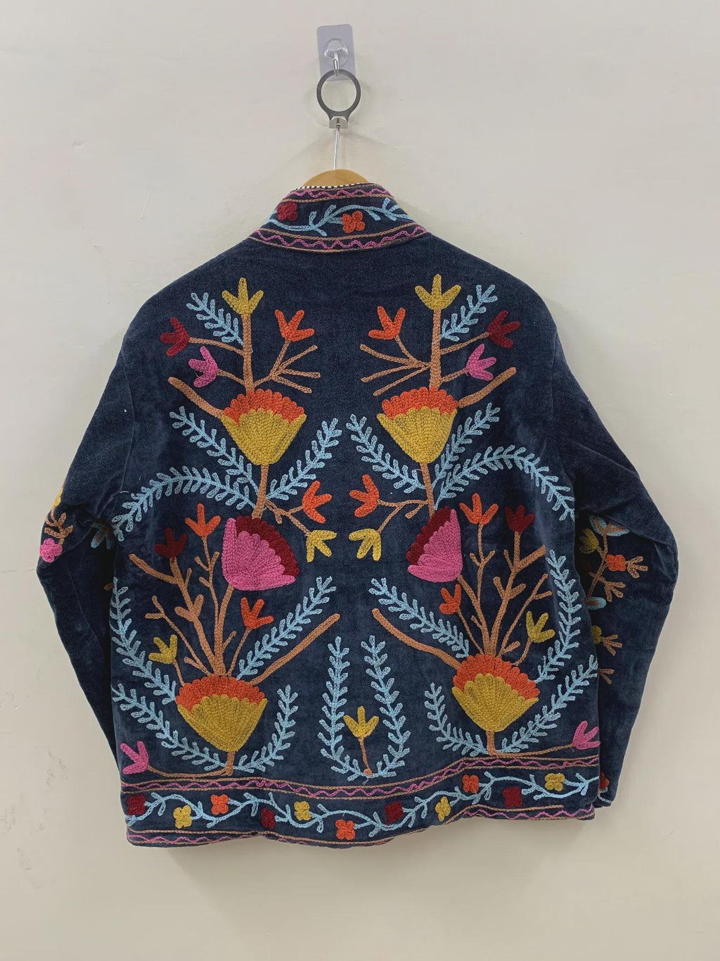 Handmade Velvet Suzani Jacket: Embroidered Bohemian Coat Bohozani