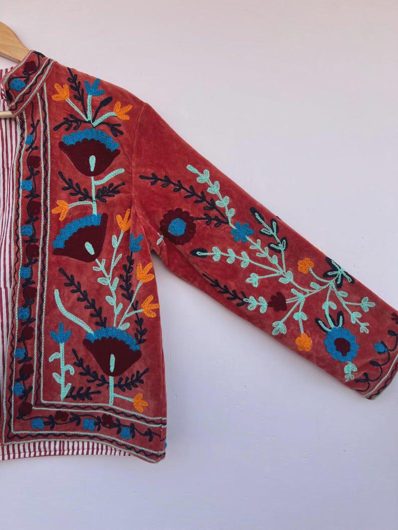 NEW COLLECTION Hand-Embroidered Velvet Suzani Jacket – Boho Ethnic Kimono Outerwear Gifr For Mom Bohozani