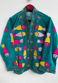 Handmade Suzani Embroidery Jacket: Indian Boho Quilted Coat Bohozani