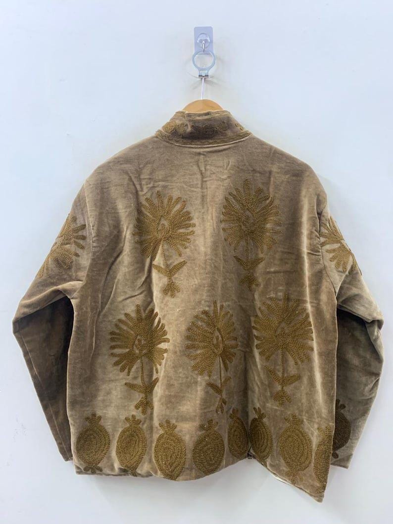 Velvet Suzani Jacket – Hand-Embroidered Boho Ethnic Kimono Outerwear Bohozani