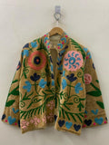 Velvet Suzani Jacket – Hand-Embroidered Floral Folk Coat – Boho Outerwear Bohozani