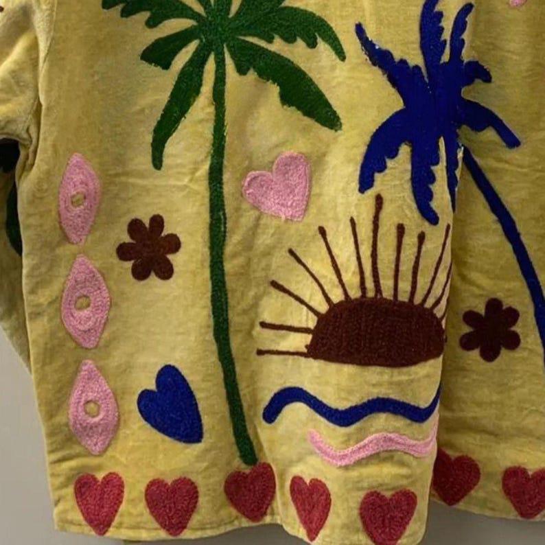 Embroidered Velvet Suzani Jacket | Bohemian Indian Coat Bohozani