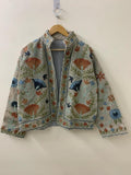Velvet Suzani Jacket | Hand Embroidered Floral Bohemian Coat |Gift For Her Bohozani
