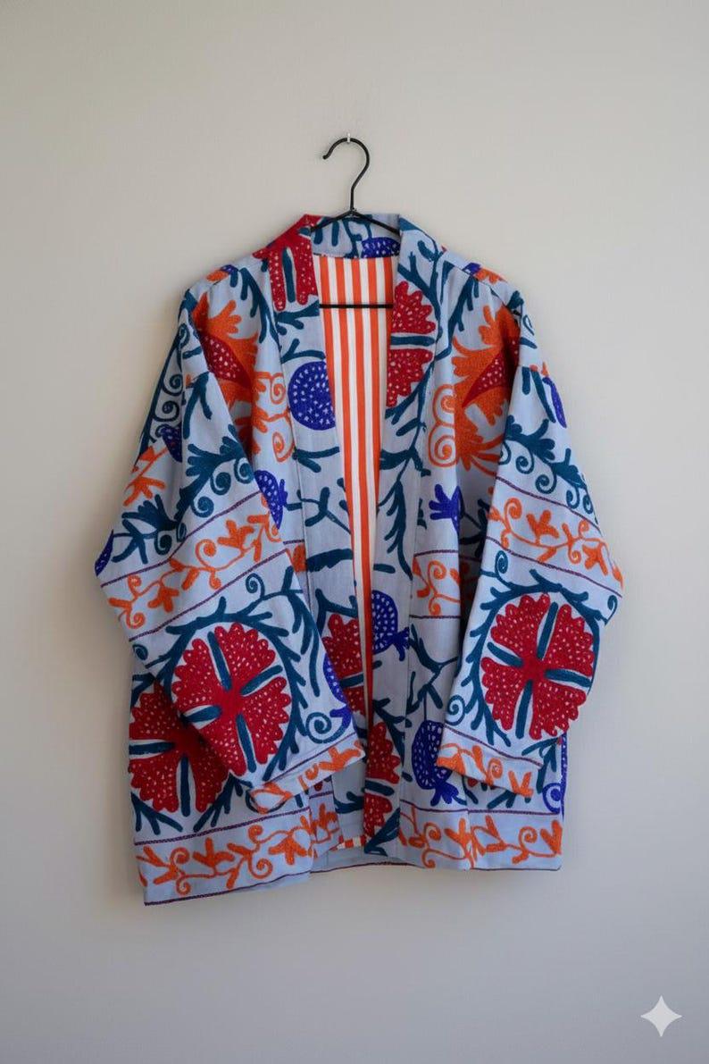 Vintage Japanese Haori Kimono Jacket | Lightweight Bohemian Beach Coverup | Gift For Her Bohozani