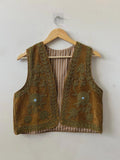 Handmade Suzani Velvet Vest | Boho Floral Embroidery Waistcoat, Ethnic Gilet Bohozani