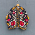 Embroidered Velvet Suzani Jacket | Handcrafted Floral Winter Coat Bohozani