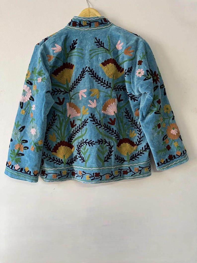 Boho Suzani Jacket – Floral Embroidery Coat, Vintage Textile Jacket, Artisan Handmade Outerwear Bohozani