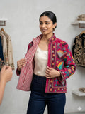 Embroidered Velvet Cropped Jacket | Colorful Suzani Floral Outerwear Bohozani
