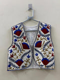 Handmade Suzani Velvet Vest | Floral Embroidery, Boho Layering Jacket Bohozani
