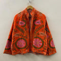 Velvet Suzani Embroidered Short Jacket | Bohemian Floral Uzbek Outerwear Bohozani