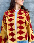 Velvet Suzani Jacket | Embroidered Uzbek Boho Duster Bohozani