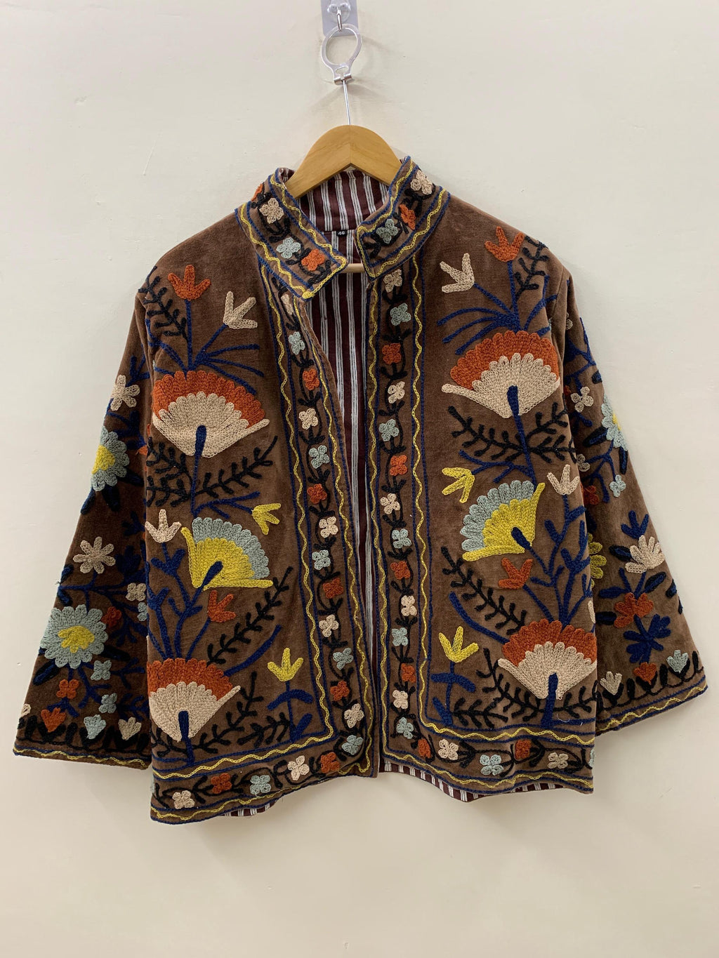Suzani Embroidered Velvet Jacket | Short Bohemian Festival Coat | Ethnic Kimono Outerwear Bohozani