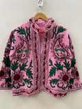 Embroidered Cotton Velvet Suzani Jacket | Floral Folk Art Boho Outerwear Bohozani