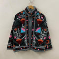 Suzani Embroidered Velvet Cropped Jacket | Bohemian Festival Coat Bohozani