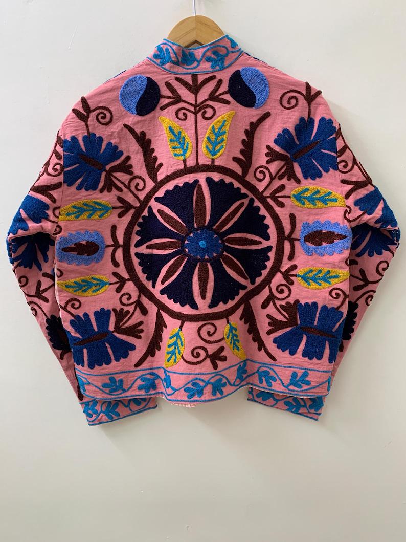 Hand-Embroidered Velvet Suzani Jacket – Boho Ethnic Kimono Outerwear Bohozani