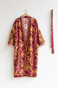 Hand Embroidered Suzani Kaftan – Organic Cotton Boho Kimono Coat Bohozani