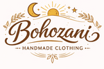 Bohozani handmade clothing logo with decorative elements on a white background