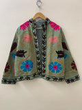 Velvet Suzani Embroidered Jacket | Short Boho Festival Coat, Ethnic Outerwear Bohozani